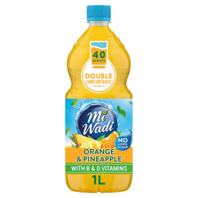 MiWadi Miwadi No Added Sugar Double Concentrate Orange & Pineapple 1Ltr
