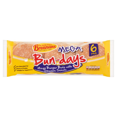 Brennans Bun-Days Burger Seeded Buns 6 Pack