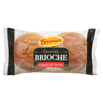 Brennans Gourmet Brioche 4 Burger Buns 320g