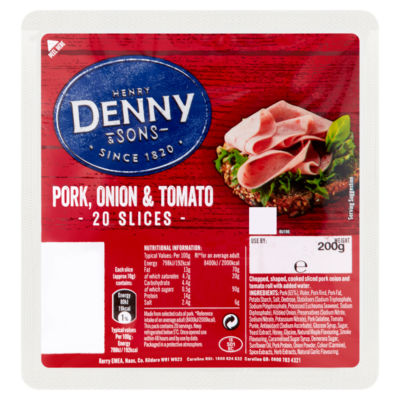 Henry Denny & Sons Denny Pork Onion & Tomato Roll 200G