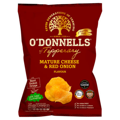 O'Donnells of Tipperary Mature Cheese & Red Onion Flavour Crisps 125g