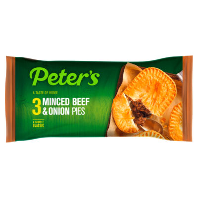 Peters Minced Beef & Onion Pie 3 Pack (L)