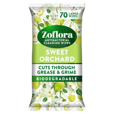 Zoflora Antibacterial Multi-Surface Cleaning Wipes Sweet Orchard 70 Large Wipes