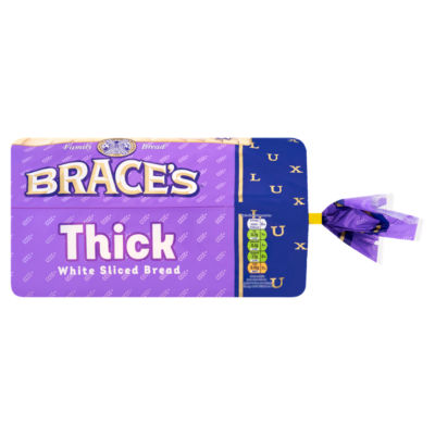 Braces Family Bread Thick White Sliced Bread 800g