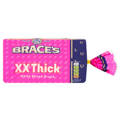 Braces Family Bread - Luxury XX Thick White Sliced 800g