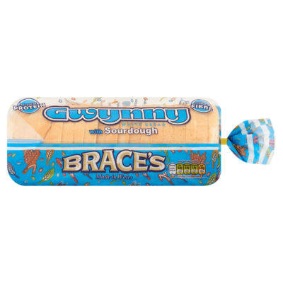 Braces Gwynny White Bloomer Sliced Bread with Added Sourdough 800g