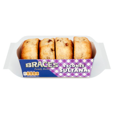 Braces Family Bread Sultana Scones 4 Pack