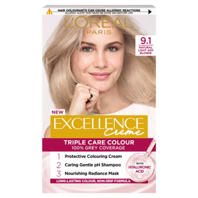 L'Oréal Excellence L'Oreal Paris Excellence Creme 9.1 Natural Light Ash Blonde Permanent Hair Dye