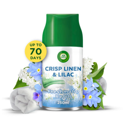 Air Wick Freshmatic Refill, Crisp Linen & Lilac Air Freshener, 250Ml