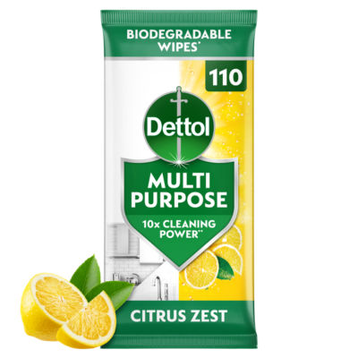 Dettol 110 Multi Purpose Wipes Citrus Zest