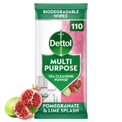 Dettol 110 Pomegranate & Lime Splash Multi Purpose Wipes