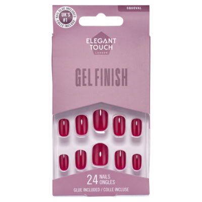 Elegant Touch London Squoval Gel Finish Berry Blast 24 Nails