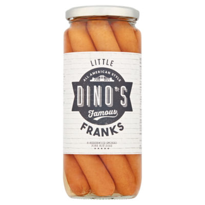Dino's Famous Dino's Little Franks 8 Smoked Pork Hot Dogs 550G