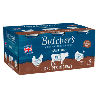 Butchers Recipes in Gravy Wet Dog Food Tins 6 x 400g