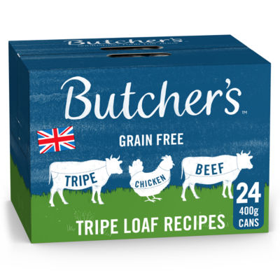 Butchers Nourishing Food for Dogs Tripe Loaf Recipes 24 x 400g