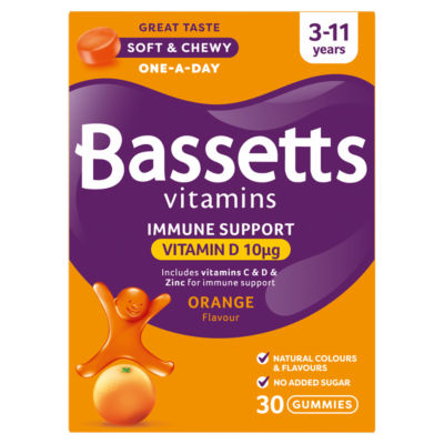 Bassetts Immune Support Orange Flavour 30 Gummies 3-11 Years