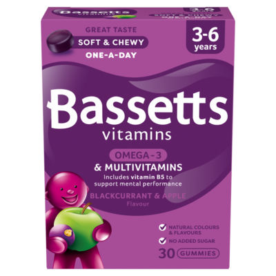 Bassetts Omega-3 & Multivitamins Soft & Chewies Blackcurrant & Apple 3-6 Years