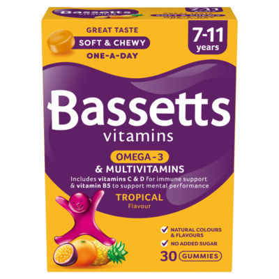 Bassetts 7-11 Multi Vitamin Plus Omega-3 Tropical Soft & Chewies