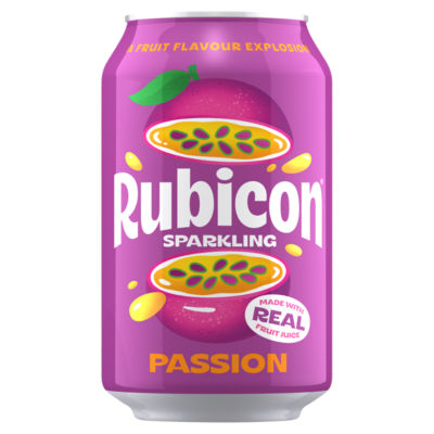 Rubicon Sparkling Passion Soft Drink Can 330ml