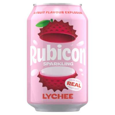 Rubicon Sparkling Lychee Soft Drink Can 330Ml