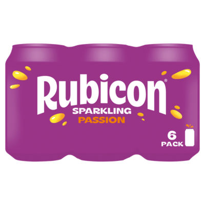 Rubicon Sparkling Passion Soft Drink Can Multipacks 6x330ml