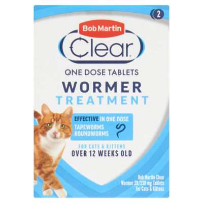 Bob Martin Clear Wormer Treatment For Cats & Kittens Over 12 Weeks Old 2 Tablets - Image 5