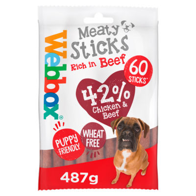 Meaty Sticks with Beef Dog Treat 60 Pack