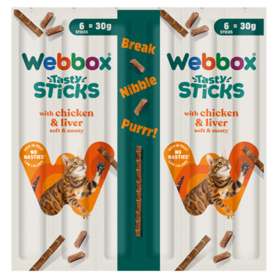 Webbox Chicken & Liver Cat Stick Treats 6 Sticks