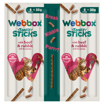 Webbox Tasty Sticks with Beef & Rabbit 6 Semi-Moist Tasty Treats 30g