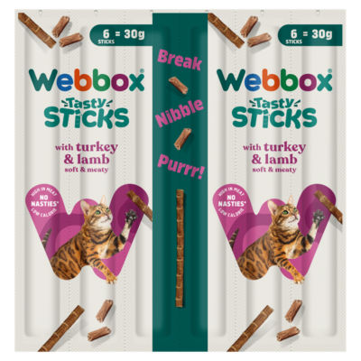 Webbox Tasty Sticks Cat Treats - Turkey & Lamb 6 Pack