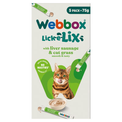 Webbox  Lick-E-Lix Liver Sausage & Cat Grass 5 Pack - Image 3