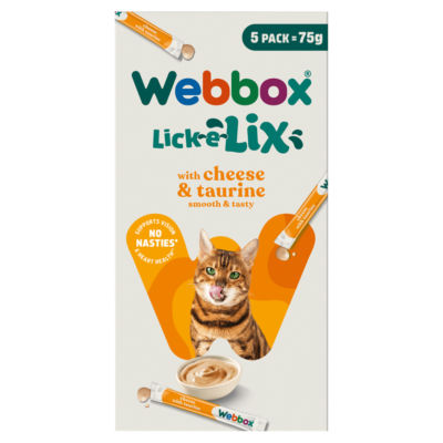 Webbox Lick-e-Lix Cheese & Taurine Cat Treats 5 Sachets NWT5681