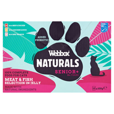 Webbox Naturals Senior Meat & Fish Selection in Jelly 11+ Years 12 x 100g