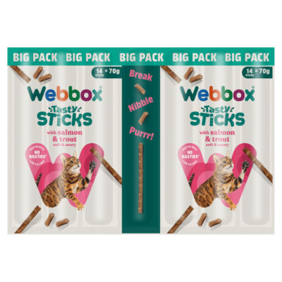 Webbox 14 Tasty Sticks with Salmon & Trout 70g