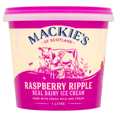 Mackie's of Scotland Mackie's Raspberry Ripple Ice Cream 1 Litre