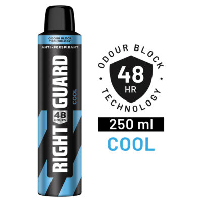 Right Guard Men 48H Cool Antiperspirant Deodorant, 250Ml