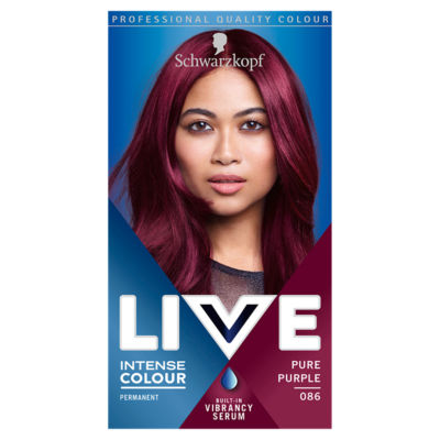Schwarzkopf LIVE Intense Colour Pure Purple Permanent Hair Dye 086