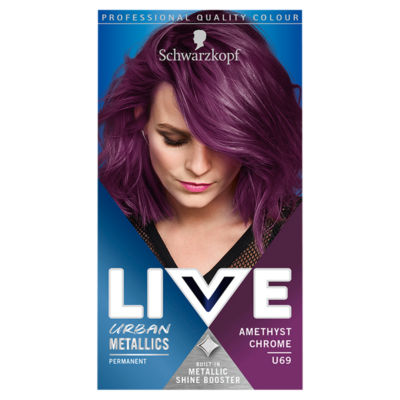 Schwarzkopf LIVE Urban Metallic Amethyst Chrome Purple Permanent Hair Dye U69 #D - Image 2