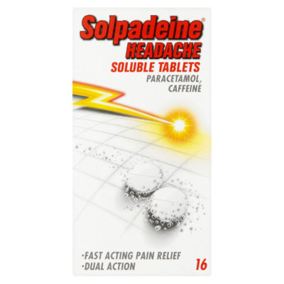 Solpadeine Headache Fast Acting Pain Relief Tablets - Paracetamol, Caffeine 16s
