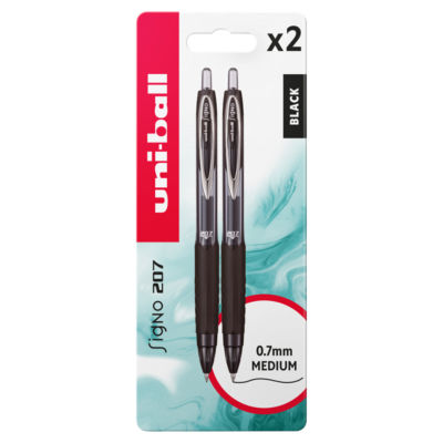 uni-ball Signo 207 2 Black Medium Gel Ink Rollerball