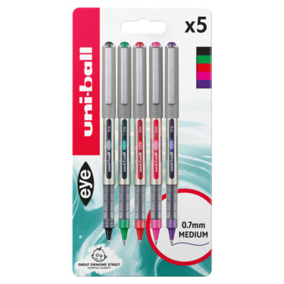 uni-ball Eye 5 B/G/R/P/V Medium Pens