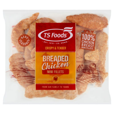 TS FOODS T S Breaded Chicken Breast Mini Fillets 1Kg