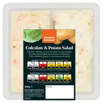 COUNTRY KITCHEN Coleslaw& Potato Twin Pack 180G