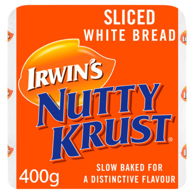 Irwins Nutty Krust White Sliced Bread 400g
