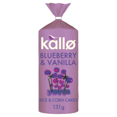 Kallo Blueberry & Vanilla Wholegrain Rice & Corn Cakes 131G