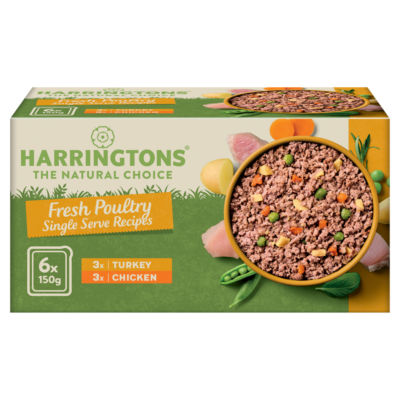 Harringtons Fresh Poultry Single Serve Recipes with Veg  Adult Grain Free 6 x 150g