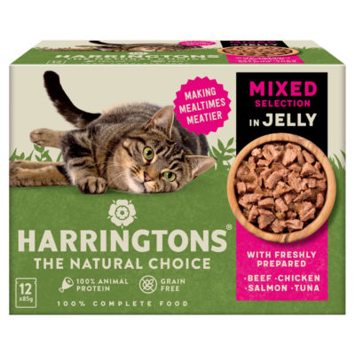 Harringtons Wet Cat Food Pouches Mixed in Jelly 12x85g