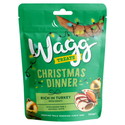 Wagg Christmas Dinner Rich in Turkey with gravy Dog Treats 100g