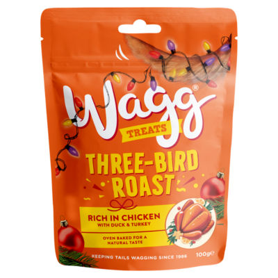 Wagg Three Bird Roast Dog Treats Clip Strip 100g