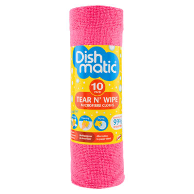 Dishmatic 10 Tear N' Wipe Microfibre Cloths
